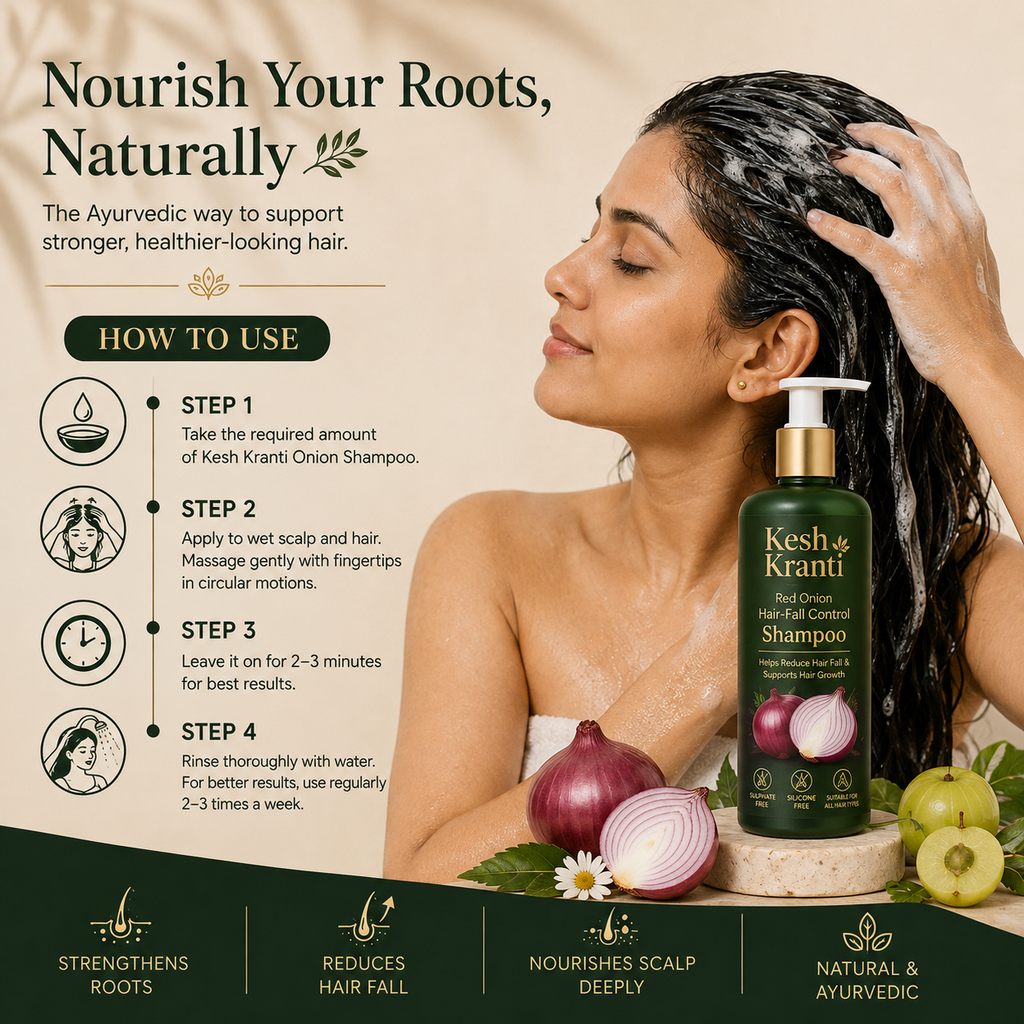 Reduce Hair Fall Naturally with Kesh Kranti Onion Shampoo