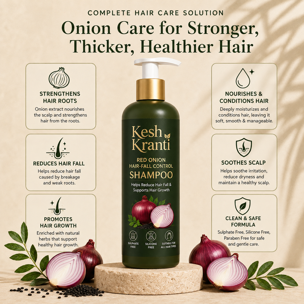 Reduce Hair Fall Naturally with Kesh Kranti Onion Shampoo