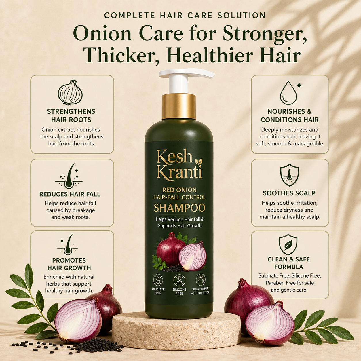 Reduce Hair Fall Naturally with Kesh Kranti Onion Shampoo