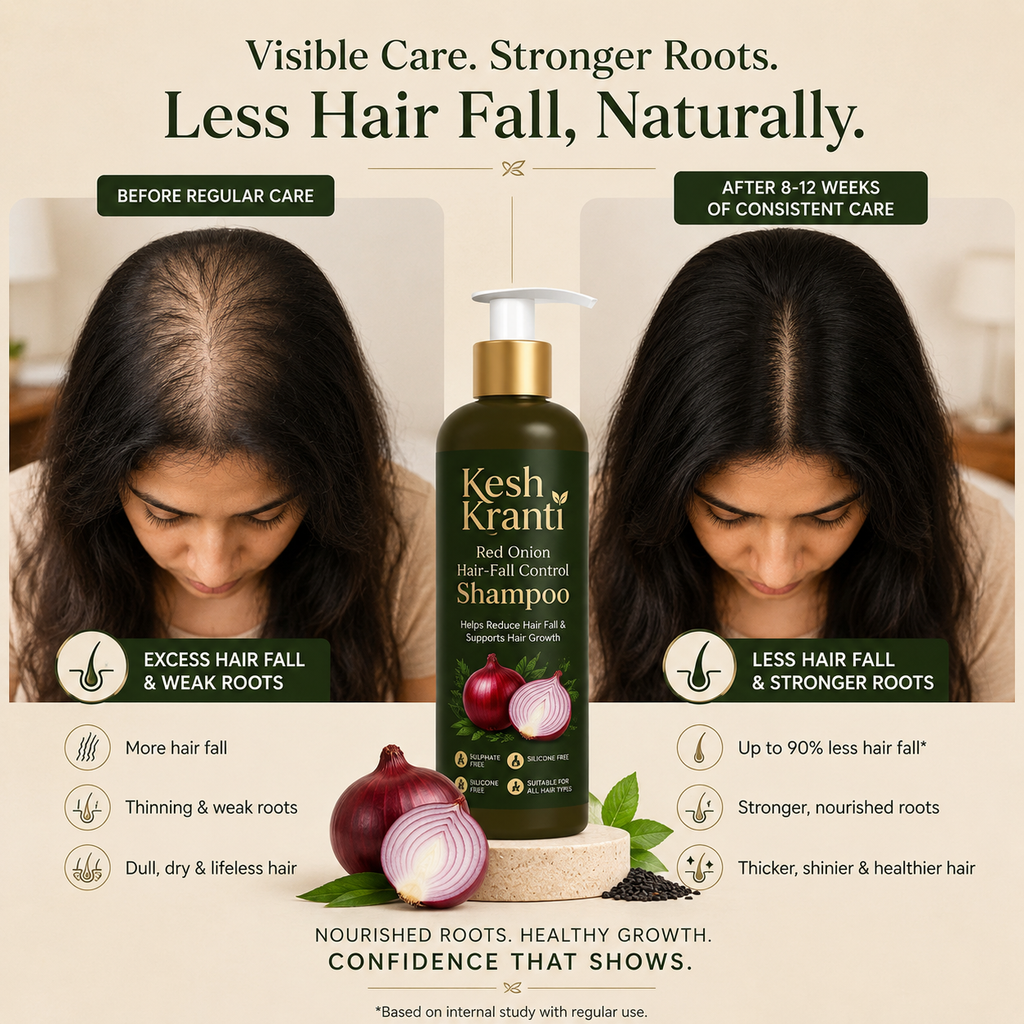 Reduce Hair Fall Naturally with Kesh Kranti Onion Shampoo